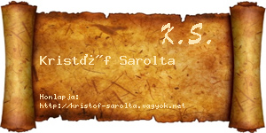Kristóf Sarolta névjegykártya