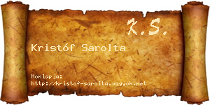 Kristóf Sarolta névjegykártya