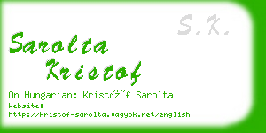 sarolta kristof business card